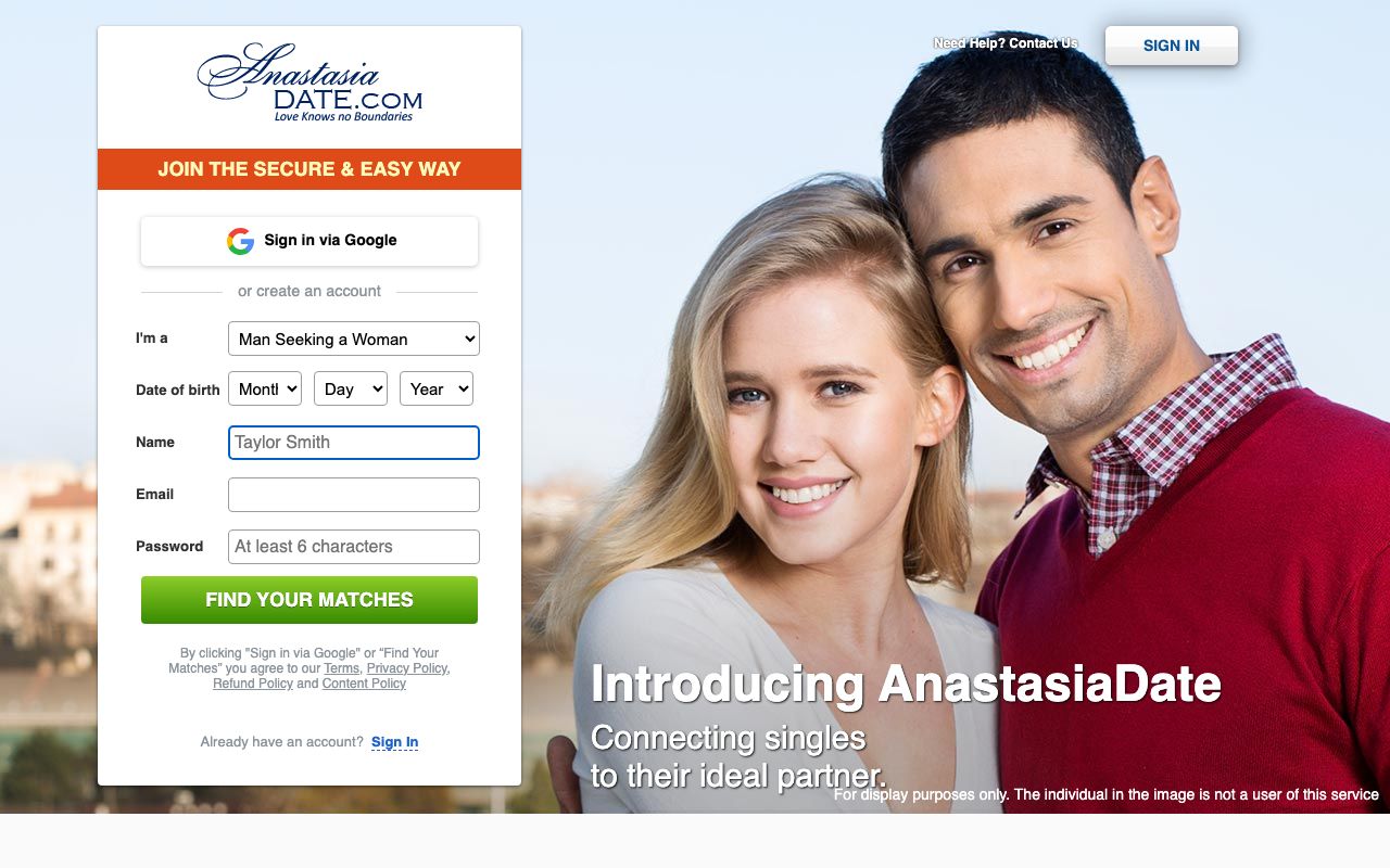 AnastasiaDate homepage