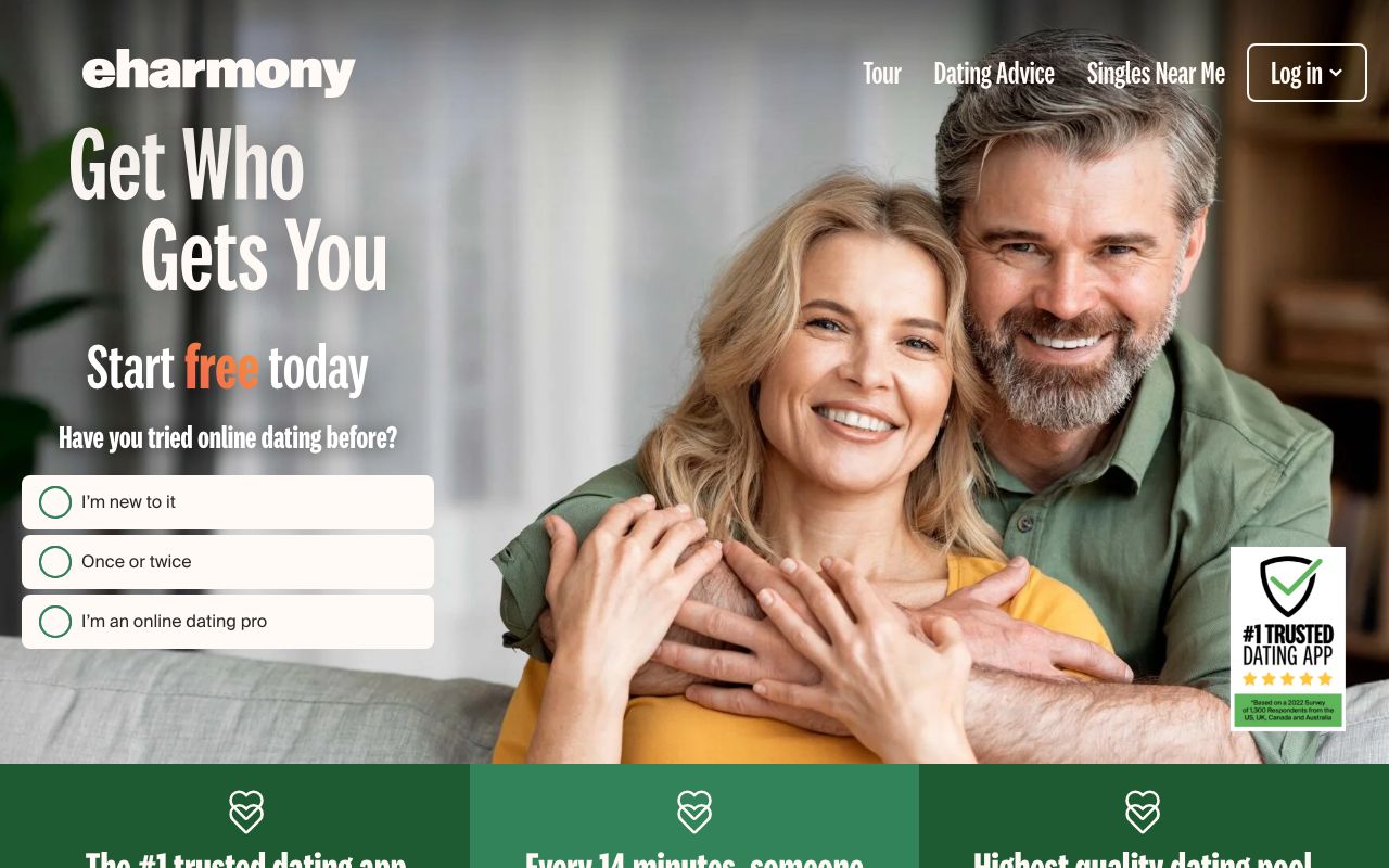 eharmony homepage