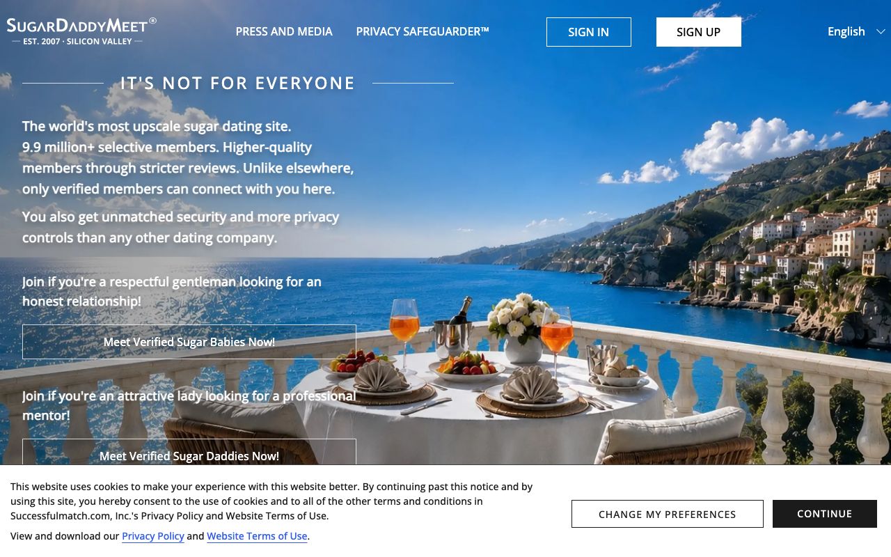 SugarDaddyMeet homepage