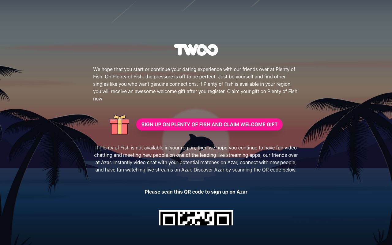 Twoo homepage